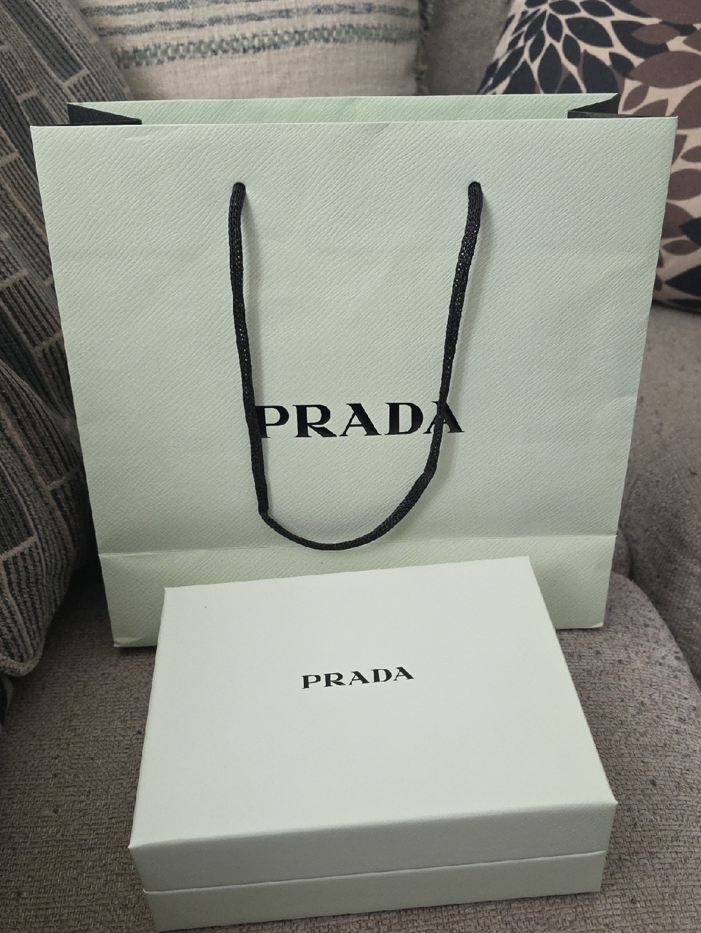 Prada Mint Green Shopping Bag with Matching Box